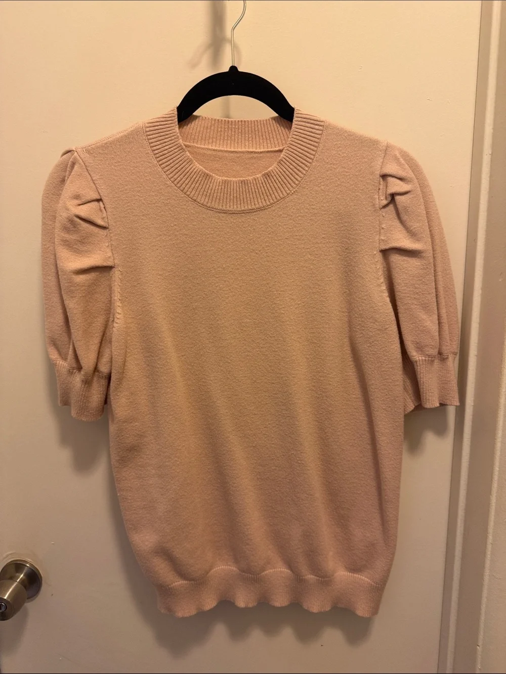 Amazon Women's Puff Sleeve Crewneck Sweater - Cream